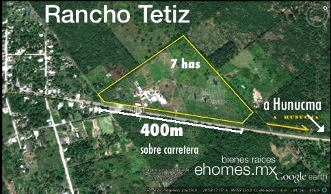 Rancho en Venta en colonia Tetiz Yuc.