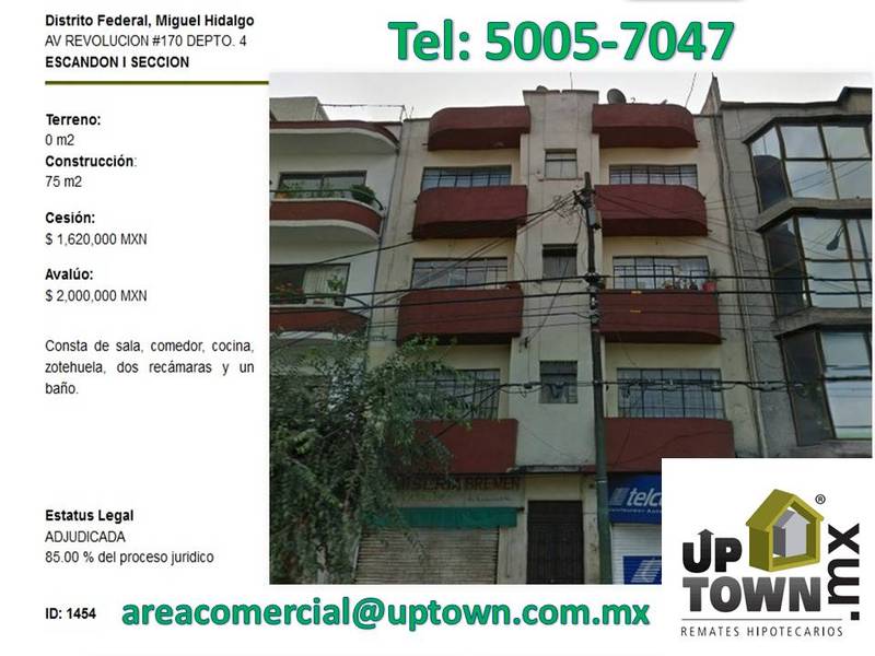 Departamento en Venta en colonia Escandon