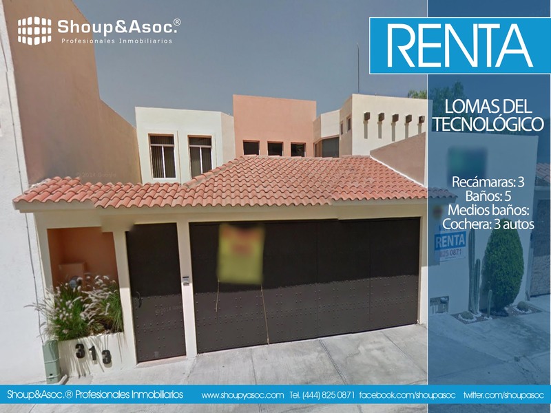 Casa en Renta en Lomas del Tecnologico, San Luis Potosi, San Luis Potosi  con 0m2